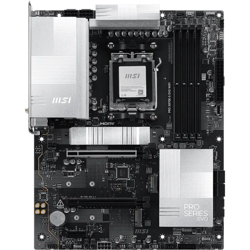 Материнская плата PRO X870E-S EVO WIFI MSI Socket AM5 AMD X870E 4xDDR5 ATX AC`97 8ch(7.1) 5Gigabit R