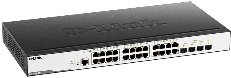 Коммутатор D-Link DGS-3000-28L/B1A 24x1Гбит/с 4SFP управляемый