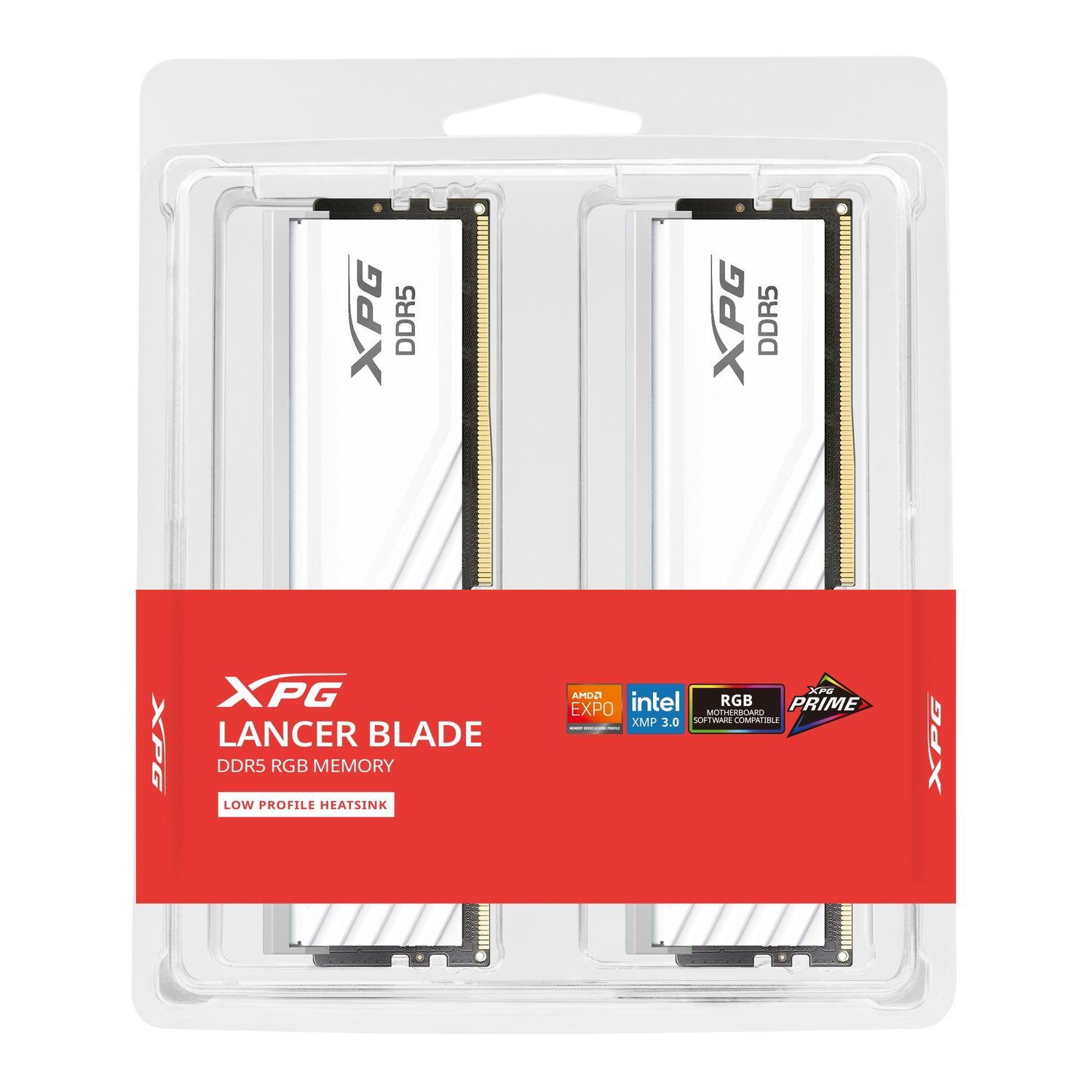 Оперативная память ADATA LANCER BLADE RGB DDR5 DIMM 32GB 6000MHz 2*16GB 48-48-48 1.25V WHITE DUAL TR