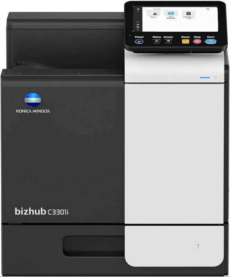 Принтер лазерный цветной Konica Minolta bizhub C3301i (A4, 3Гб, 33 стр/мин, дуплекс, сеть, 8Гб(SSD),