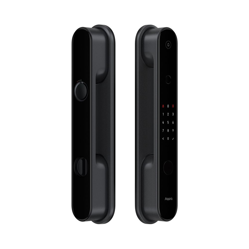Умный замок Aqara D100 Zigbee врезной разбл.отпеч.паль. 2480mAh черный (ZNMS20LM)