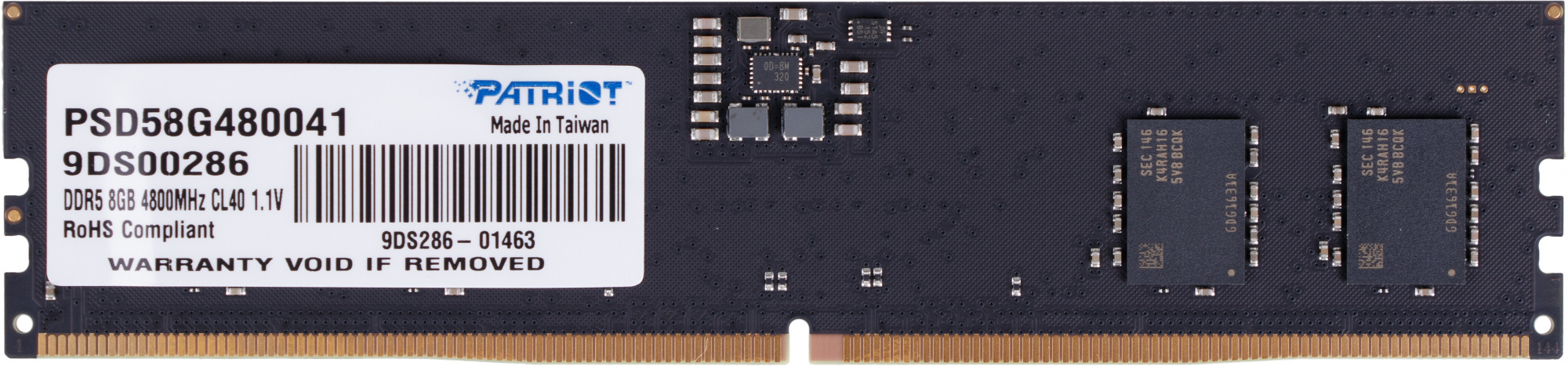 Память DDR5 8GB 4800MHz Patriot PSD58G480041 Signature RTL PC5-38400 CL40 DIMM 288-pin 1.1В single r