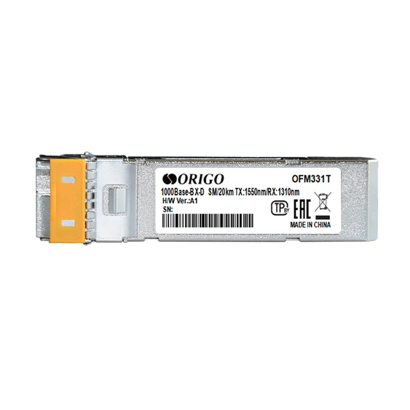 SFP-трансивер ORIGO WDM SFP-трансивер, 1000Base-BX-D (Simplex LC), Tx:1550 нм, Rx:1310 нм, для одном