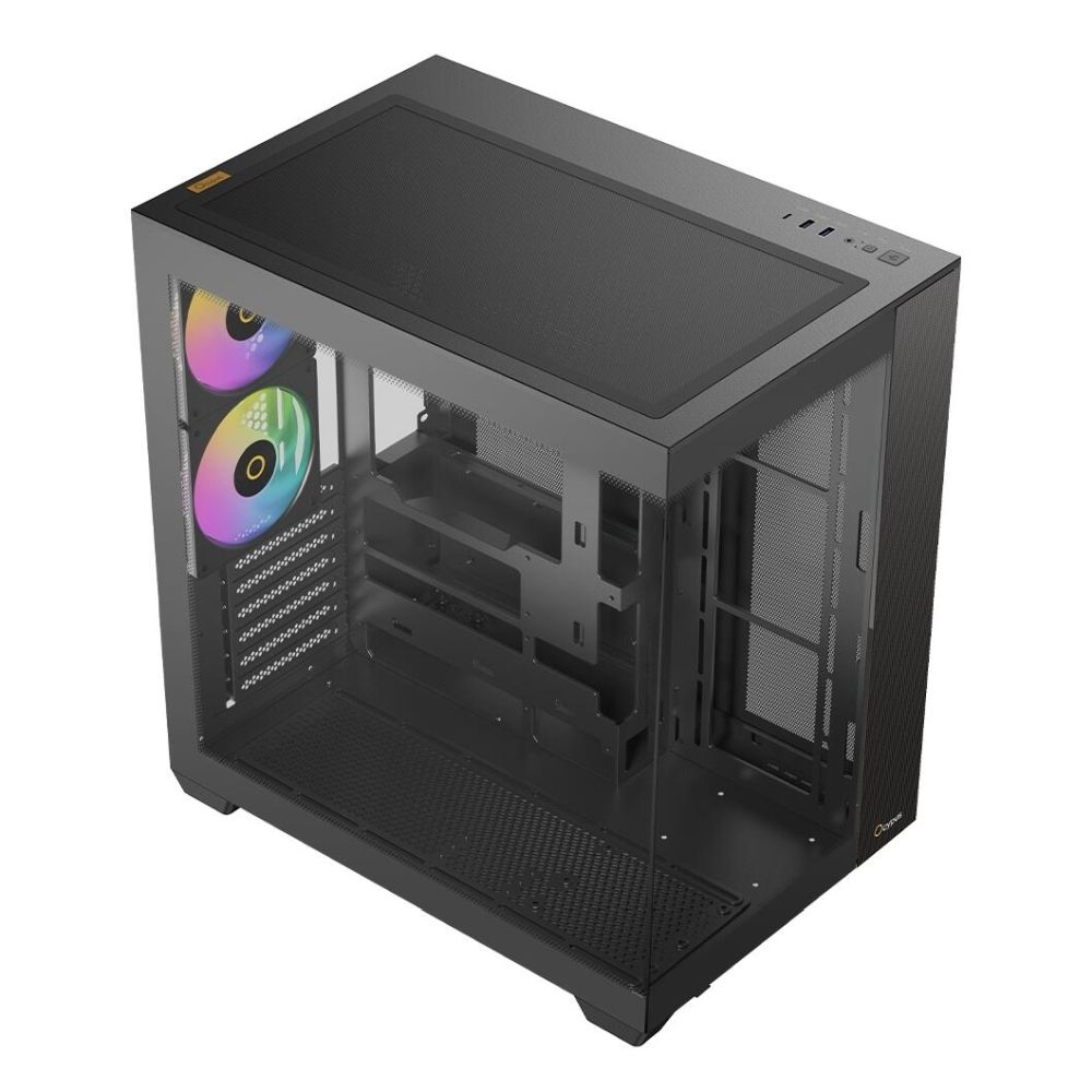 Корпус Ocypus Delta C74 BK ARGB, Midi-Tower, TG, 2x120mm ARGB, 2xUSB-A 3.0 + 1xUSB-C 3.1, ATX, mATX,