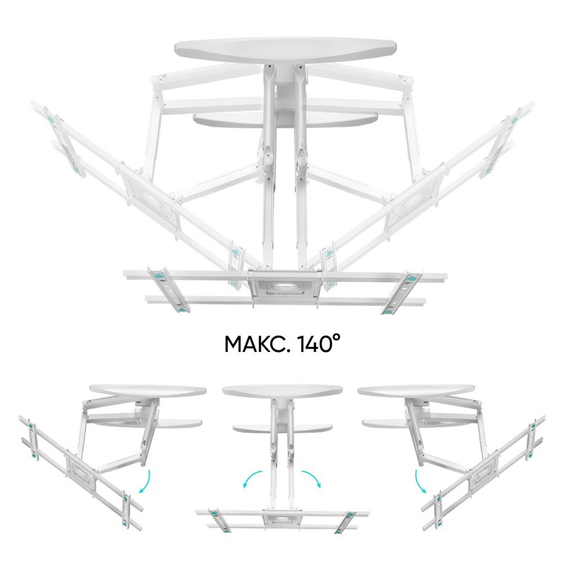 Кронштейн для телевизора Onkron M6L белый 40"-75" макс.45кг настенный поворот и наклон