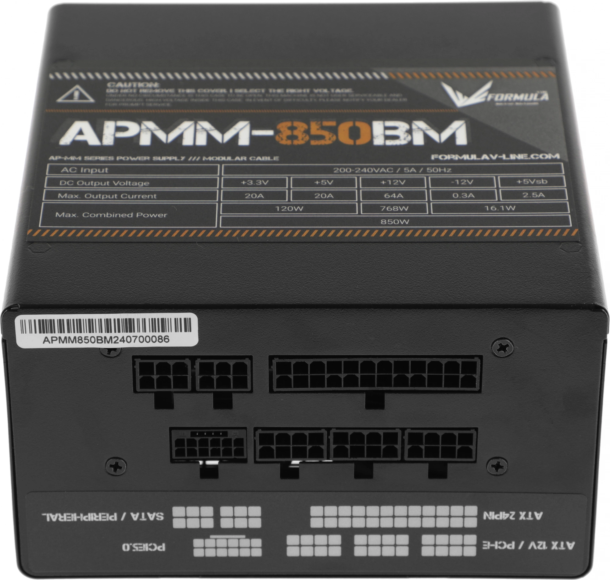 Блок питания Formula ATX 850W APMM-850BM 80+ bronze (20+4pin) APFC 140mm fan 6xSATA Cab Manag RTL