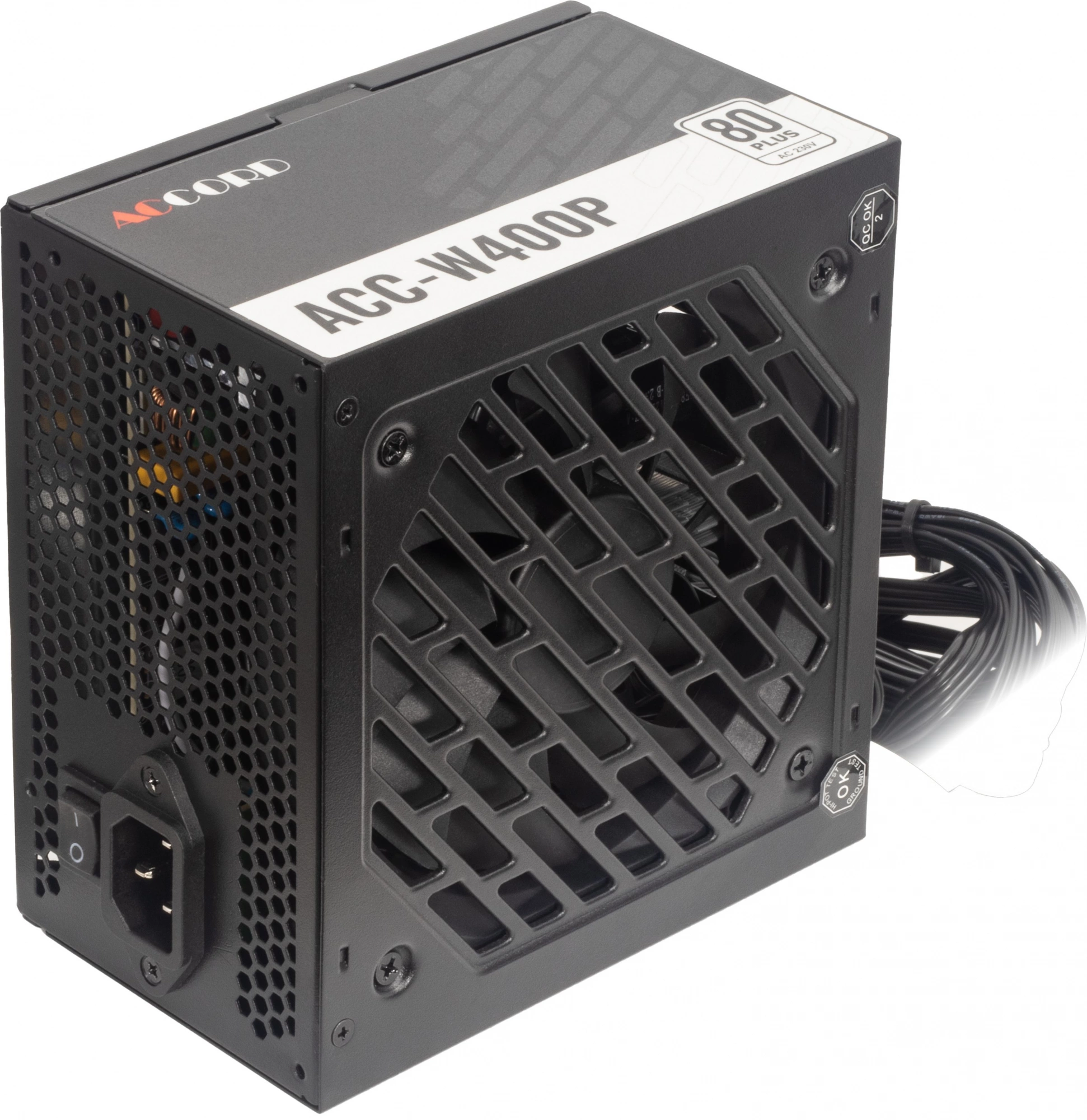 Блок питания Accord ATX 400W ACC-W400P 80+ white (20+4pin) 120mm fan 6xSATA RTL