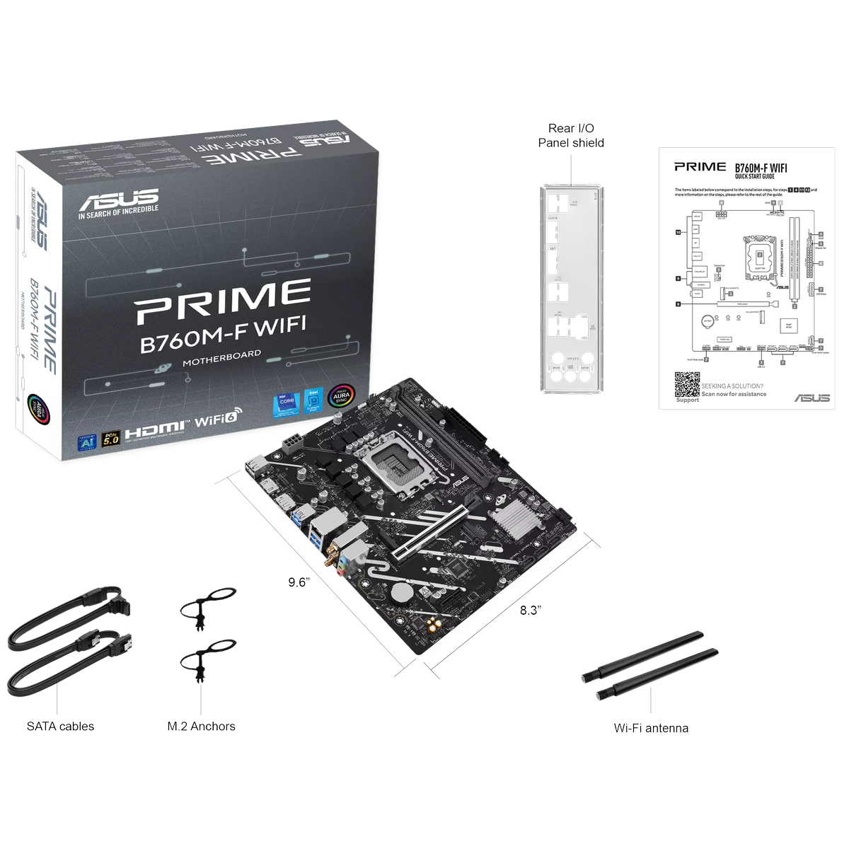 Материнская плата Asus PRIME B760M-F WIFI Soc-1700 Intel B760 2xDDR5 mATX AC`97 8ch(7.1) GbLAN RAID+