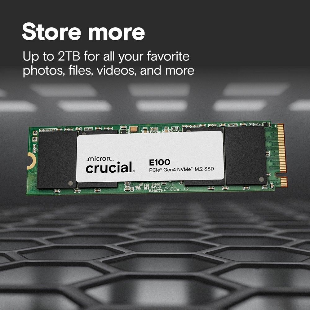 Твердотельный диск 2TB Crucial E100 M.2, M.2 2280, PCI-E 4x4 [R/W - 5000/4500 MB/s]