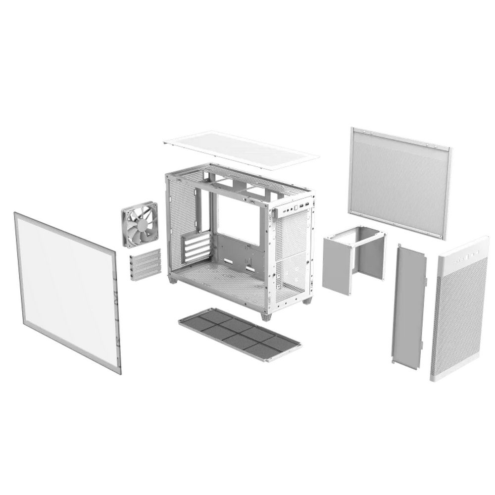 Корпус ASUS Mini-Tower, без БП, 2xUSB 3.0, 1xUSB Type-C, AP201 PRIME CASE TG WHITE AP201/WHT/TG, бел