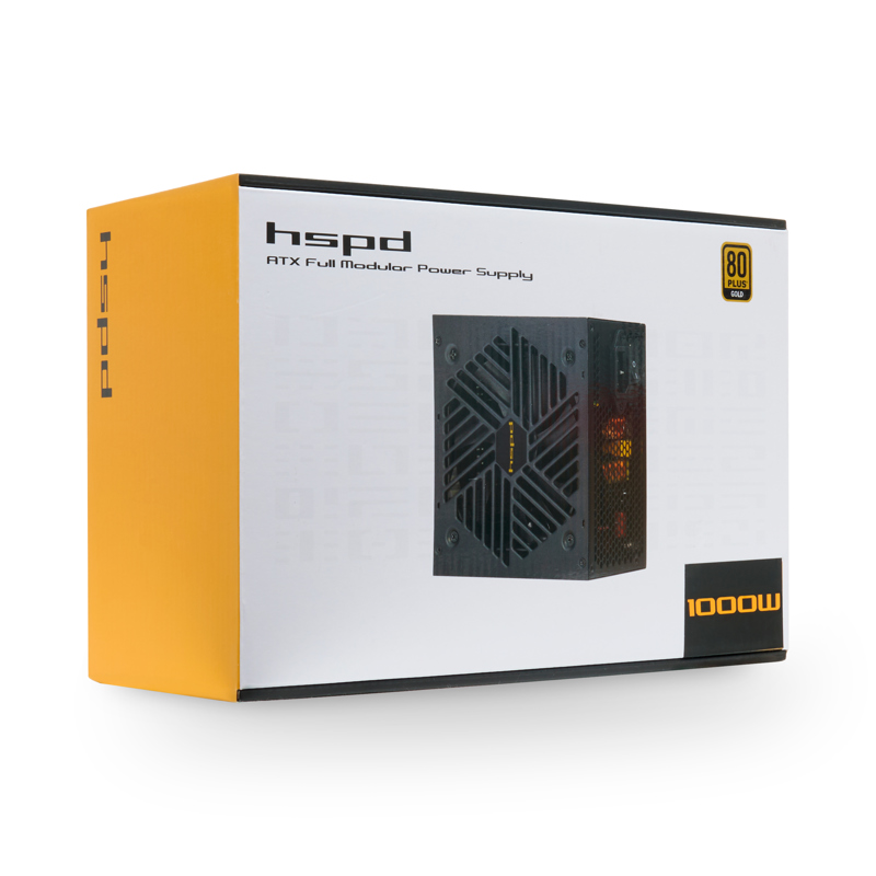 Блок питания HSPD, 1000W 80+ Gold (ATX, 3.1, PCIe 5.1, Full modular, 1x24(20+4)pin 600mm, 2xCPU 8(4+