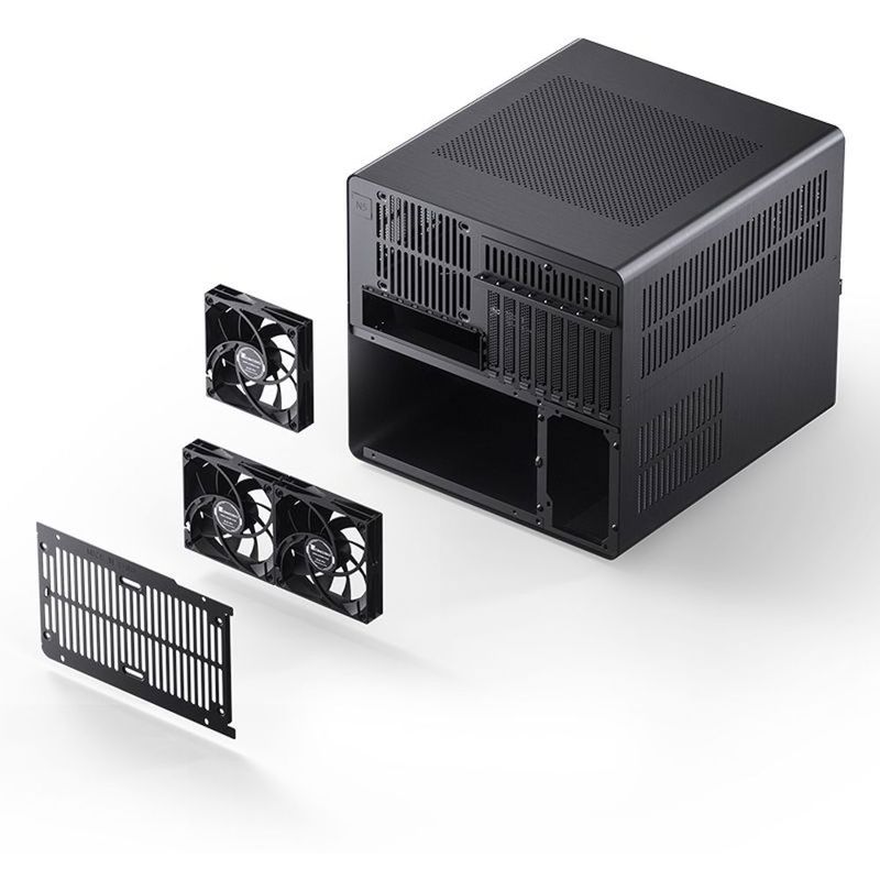 Корпус JONSBO N5, Mini-Tower, 3x120mm, 1xUSB-A 3.0 + 1xUSB-C 3.2, E-ATX, ATX, mATX, mITX Black