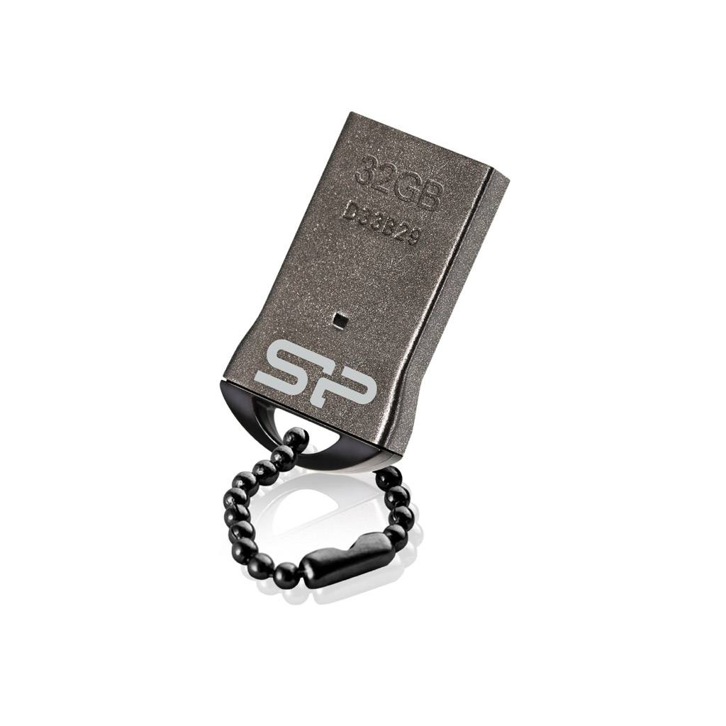 Флеш Диск Silicon Power 64Gb Touch T01 SP064GBUF2T01V1K USB2.0 черный/серебристый