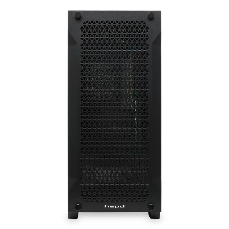 Корпус HSPD M541, Mesh Mid Tower, Black, TG, 0.7 SPCC, no fans, ATX, mATX, mITX, 170/405/210mm, 2x2.