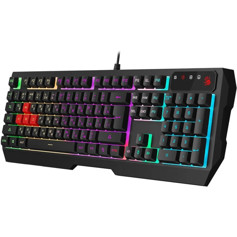 Клавиатура A4Tech Bloody B140N черный USB Multimedia for gamer LED (подставка для запястий) (B140N)