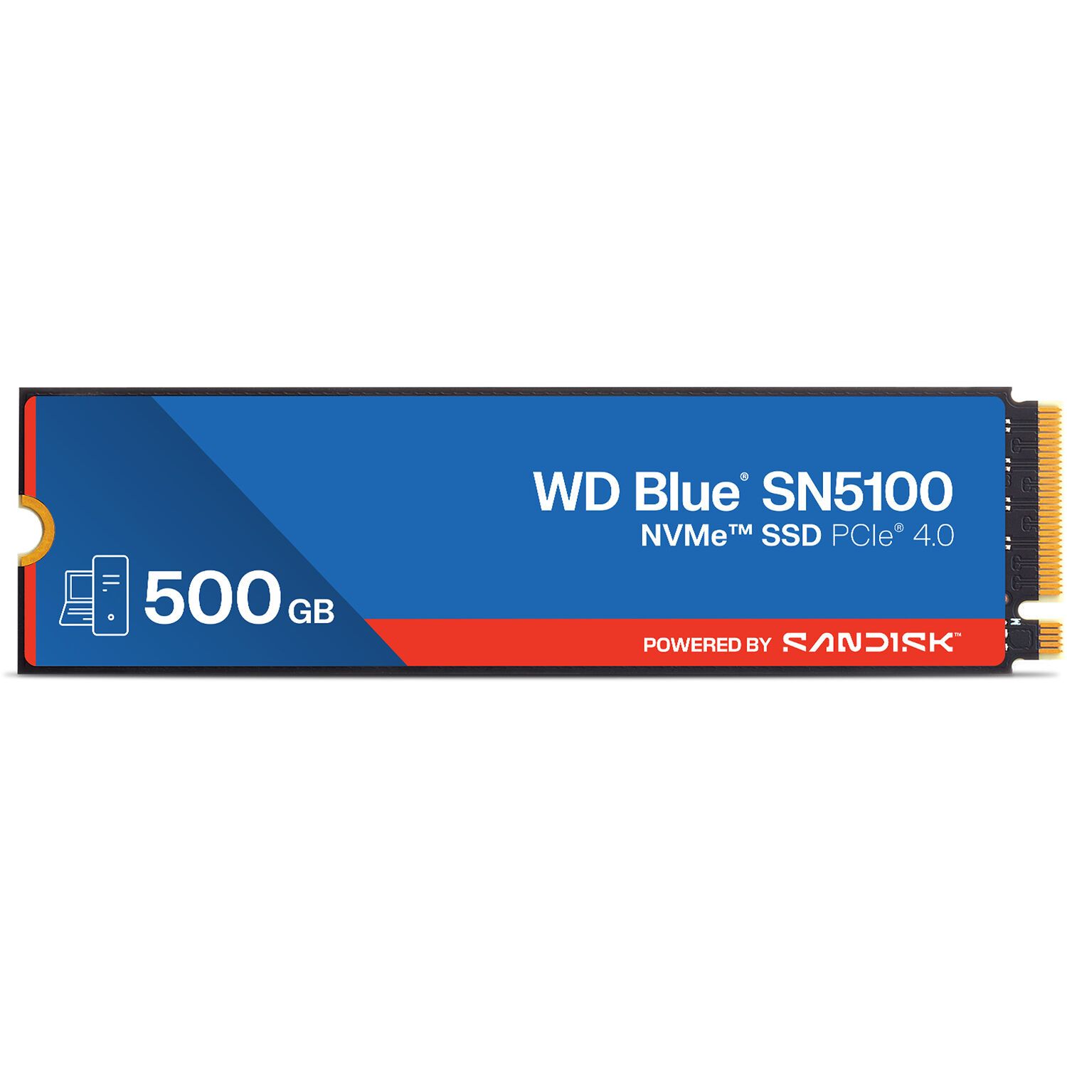 Твердотельный диск 500GB WD Blue SN5100, NVMe, M.2 2280, PCI-E 4x4 [R/W - 6600/5600 MB/s]