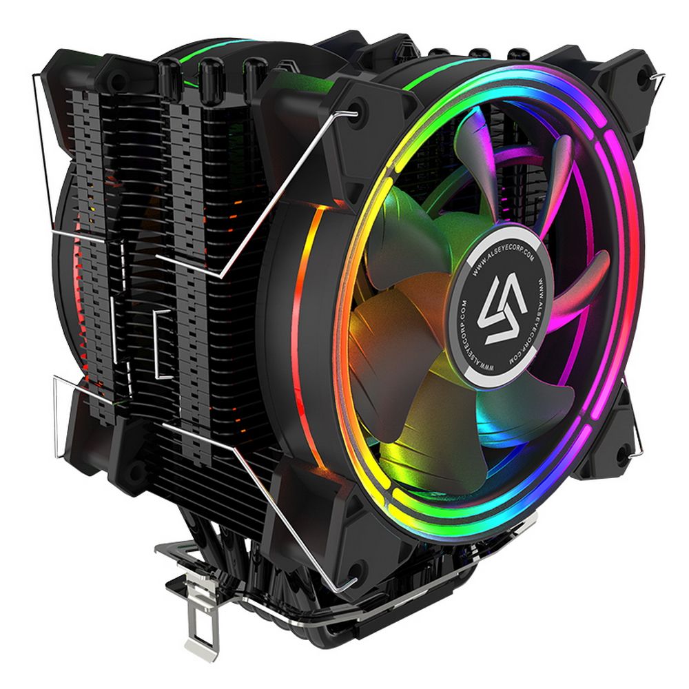 Вентилятор ALSEYE H120D Universal, TDP 200W, Heat Pipe:6mm*6pcs, 800/2000RPM, 11.6-35.3dB(A), RGB, R