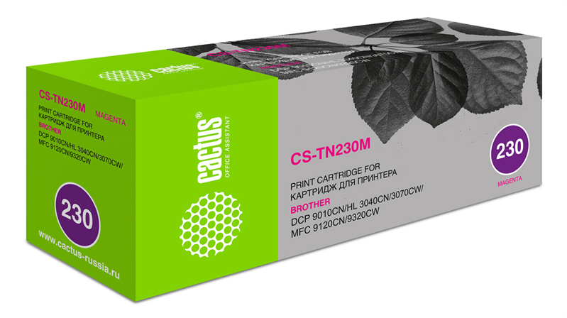 Картридж лазерный Cactus CS-TN230M TN-230M пурпурный (1400стр.) для Brother HL-3040/3070/DCP-9010/MF