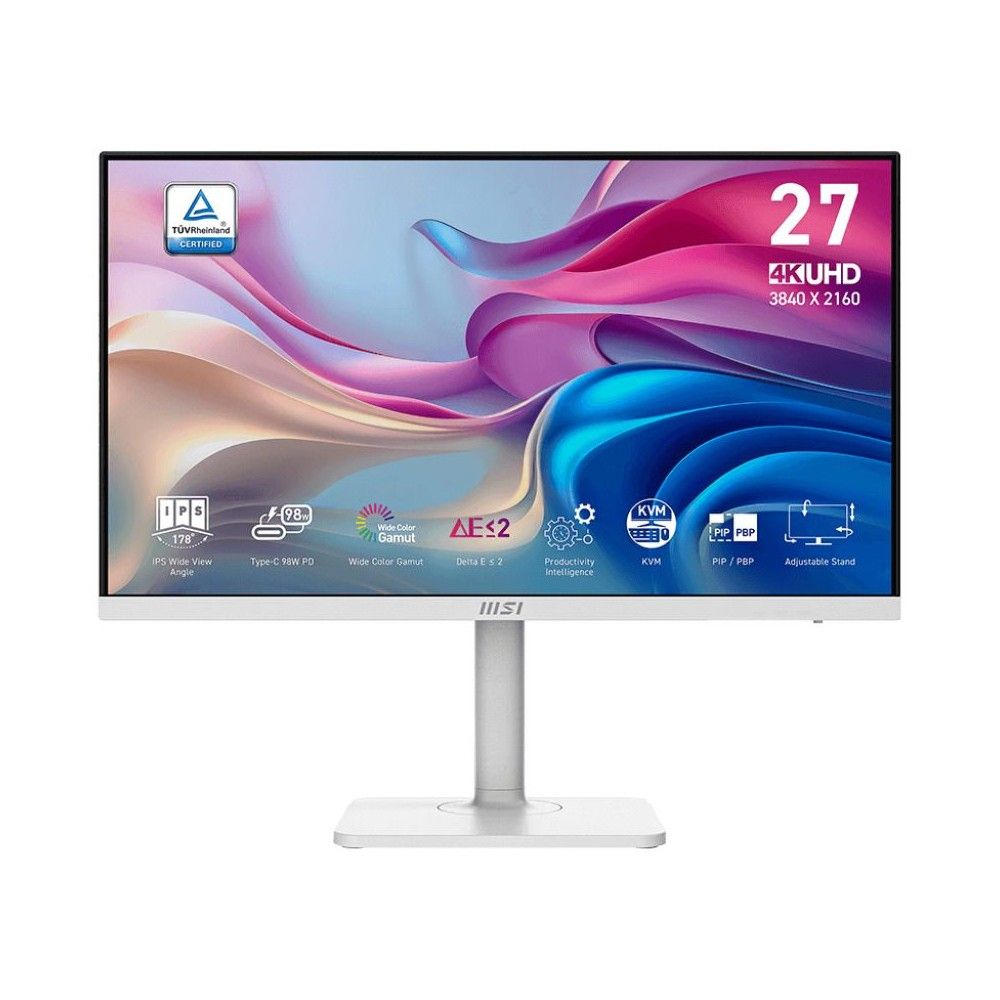 Монитор MSI 27" MD272UPHW белый IPS LED 16:9 HDMI M/M матовая HAS Piv 400cd 178гр/178гр 3840x2160 60