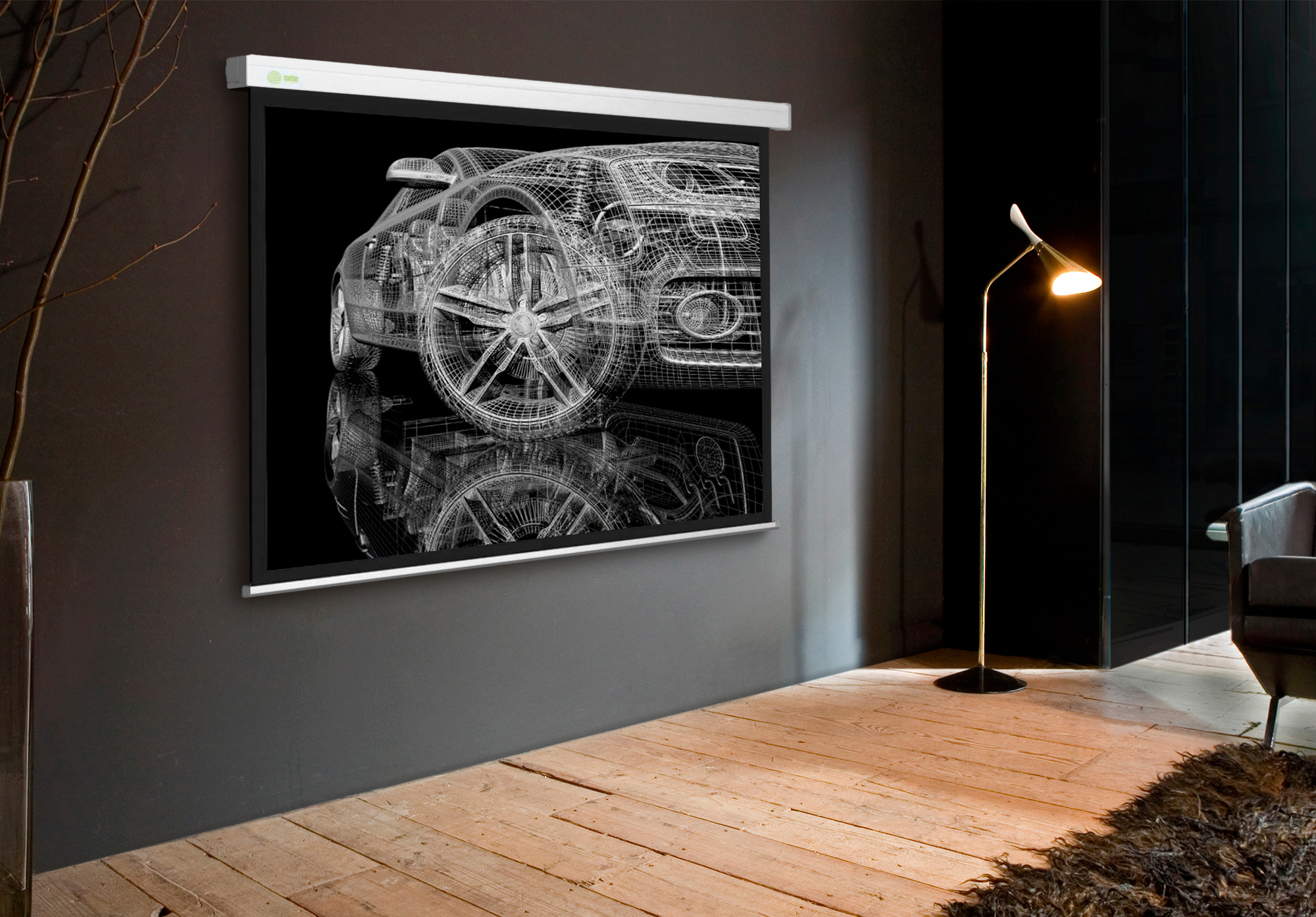 Экран Cactus 84" 150x150см Motoscreen CS-PSM-150x150 1:1 настенно-потолочный рулонный (моторизованны