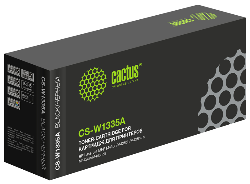 Картридж лазерный Cactus CS-W1335A W1335A черный (7400стр.) для HP LJ MFP M438n/M438dn/M438nda/M442d