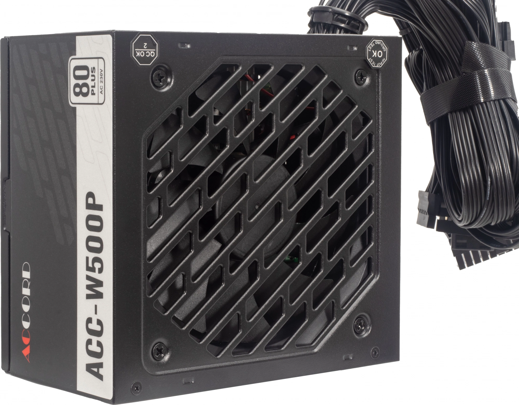 Блок питания Accord ATX 500W ACC-W500P 80+ white (20+4pin) 120mm fan 6xSATA RTL