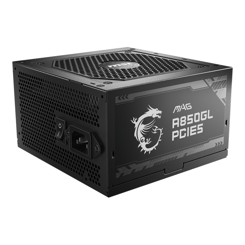 Блок питания MSI ATX 850W MAG A850GL PCIE5 80+ gold (20+4pin) APFC 120mm fan 8xSATA Cab Manag RTL