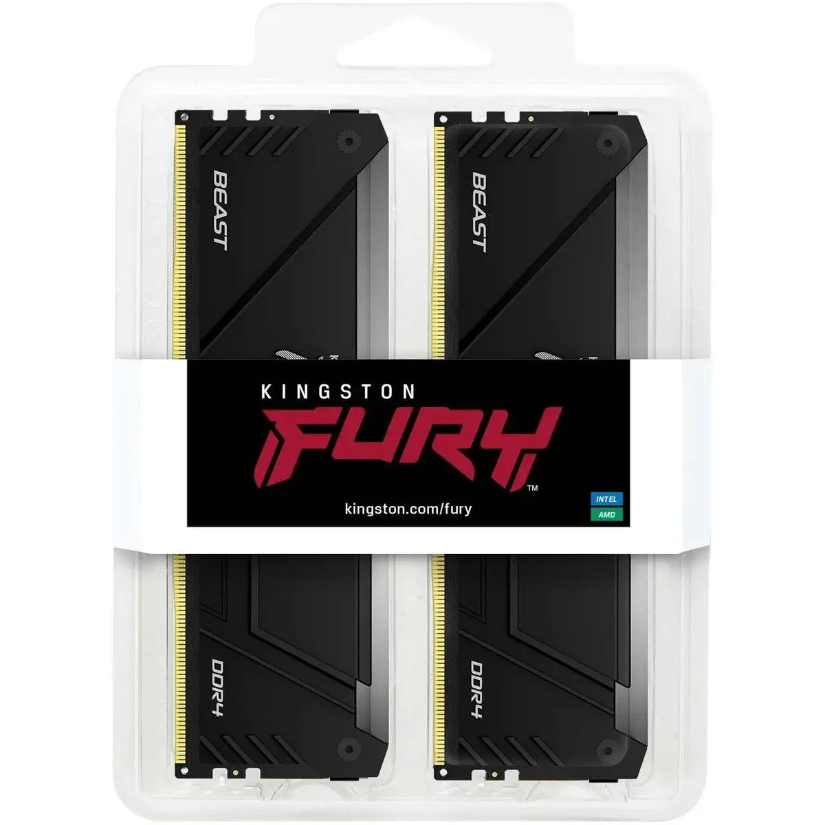 Память DDR4 2x32GB 3200MHz Kingston KF432C16BB2AK2/64 Fury Beast RGB RTL Gaming PC4-25600 CL16 DIMM 