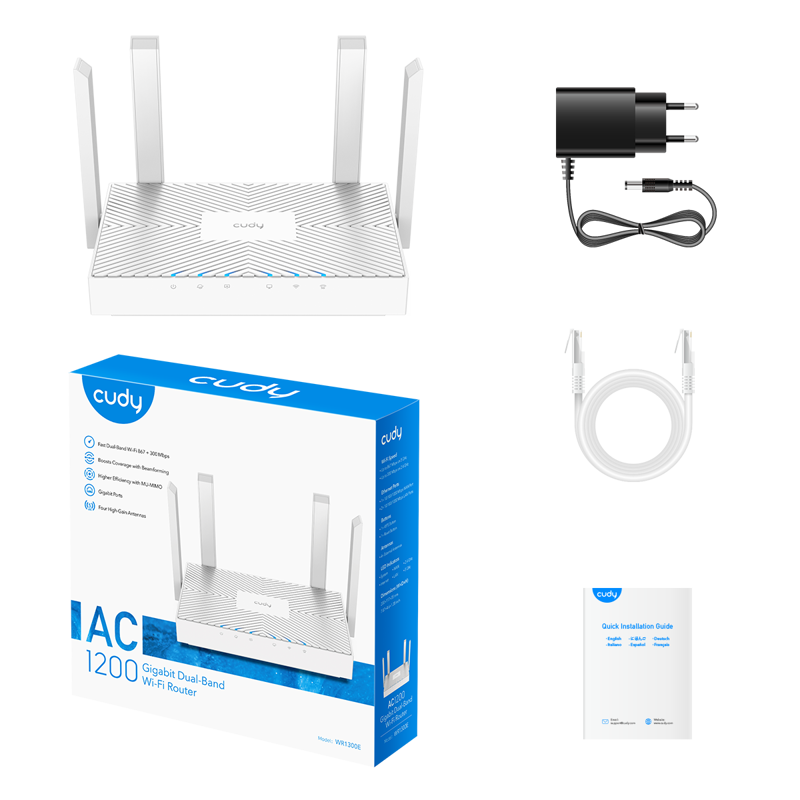 Роутер беспроводной Cudy WR1300E AC1200 10/100/1000 белый