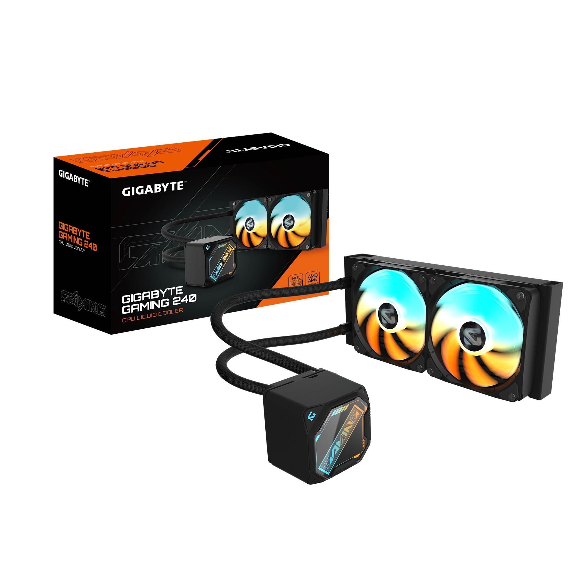 Жидкостная система охлаждения GIGABYTE Gaming GME 240 2 x 120mm ARGB Fan, LGA 1200, LGA 1700, LGA 18