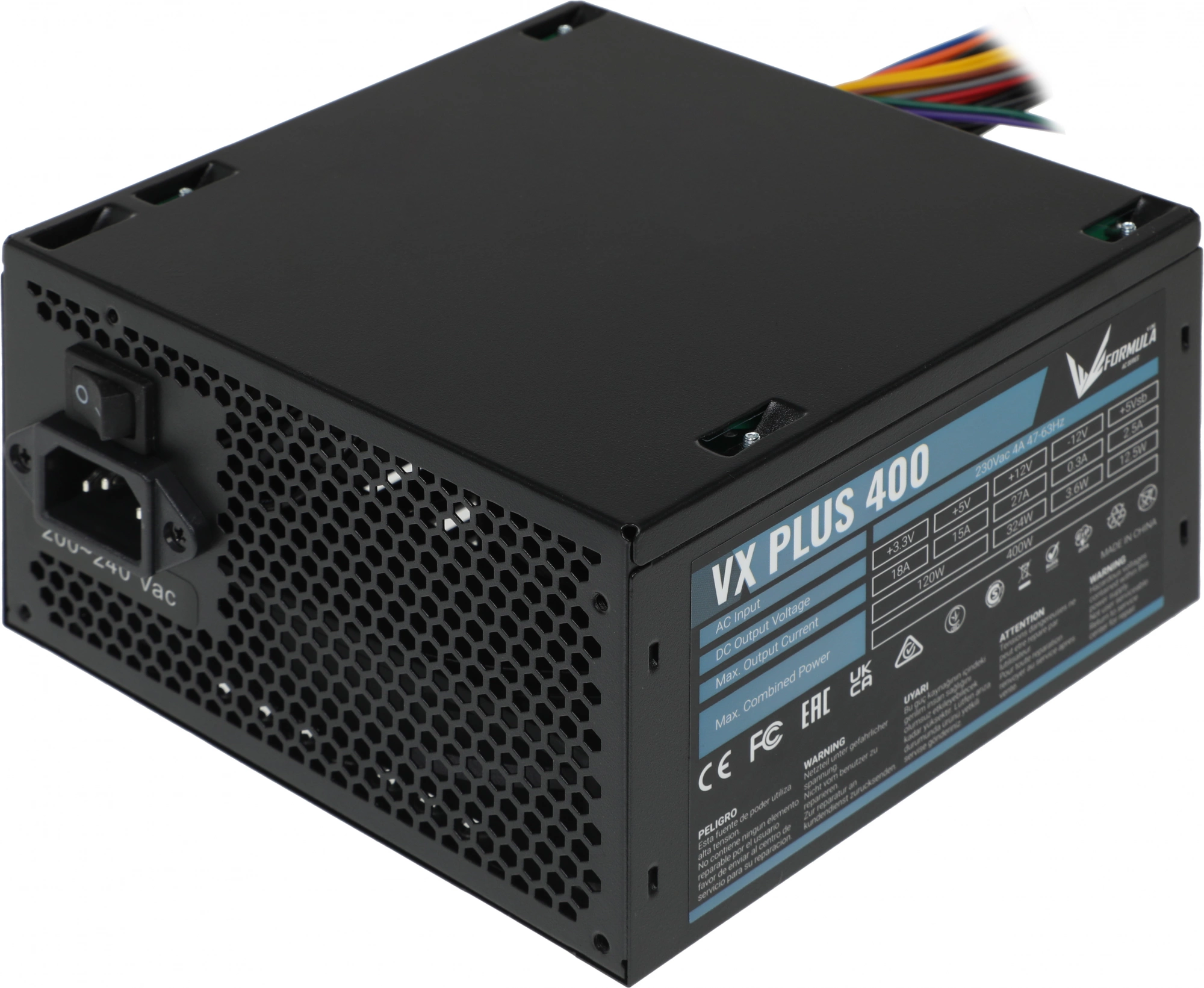 Блок питания Formula V Line VX PLUS 400, 400W, ATX12V v2.3, 12cm Fan (ex Aerocool)