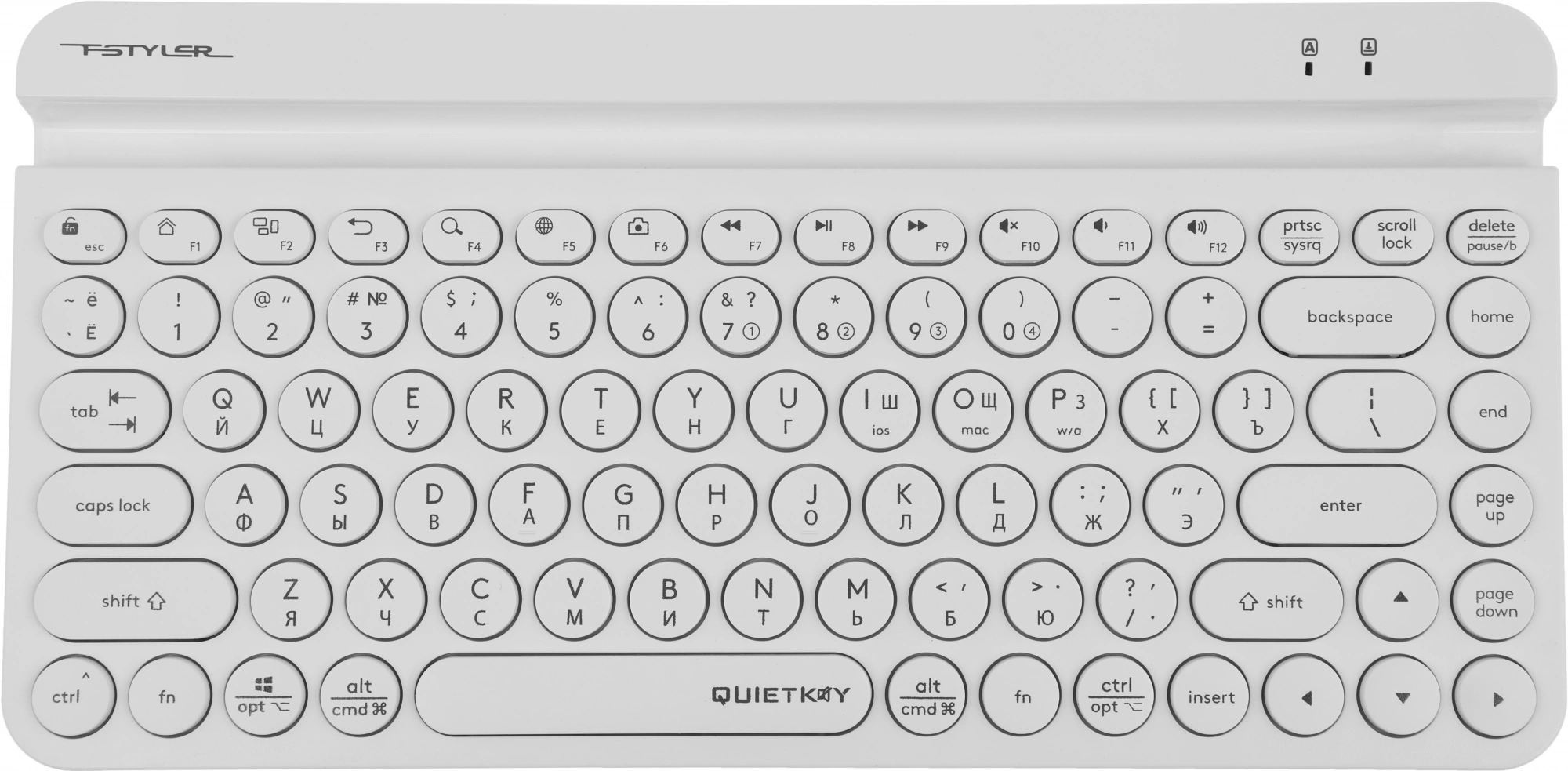 Клавиатура A4Tech FBK30 белый USB беспроводная BT/Radio slim Multimedia (FBK30 WHITE)