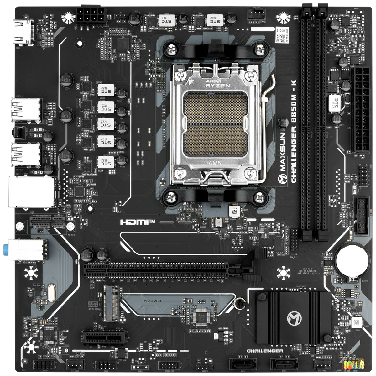 Материнская плата Maxsun MS-Challenger B850M-K B850, AM5, 2*DDR5, 1*PCIEx16, 1*PCIEx1, 1*M.2, 6*USB3