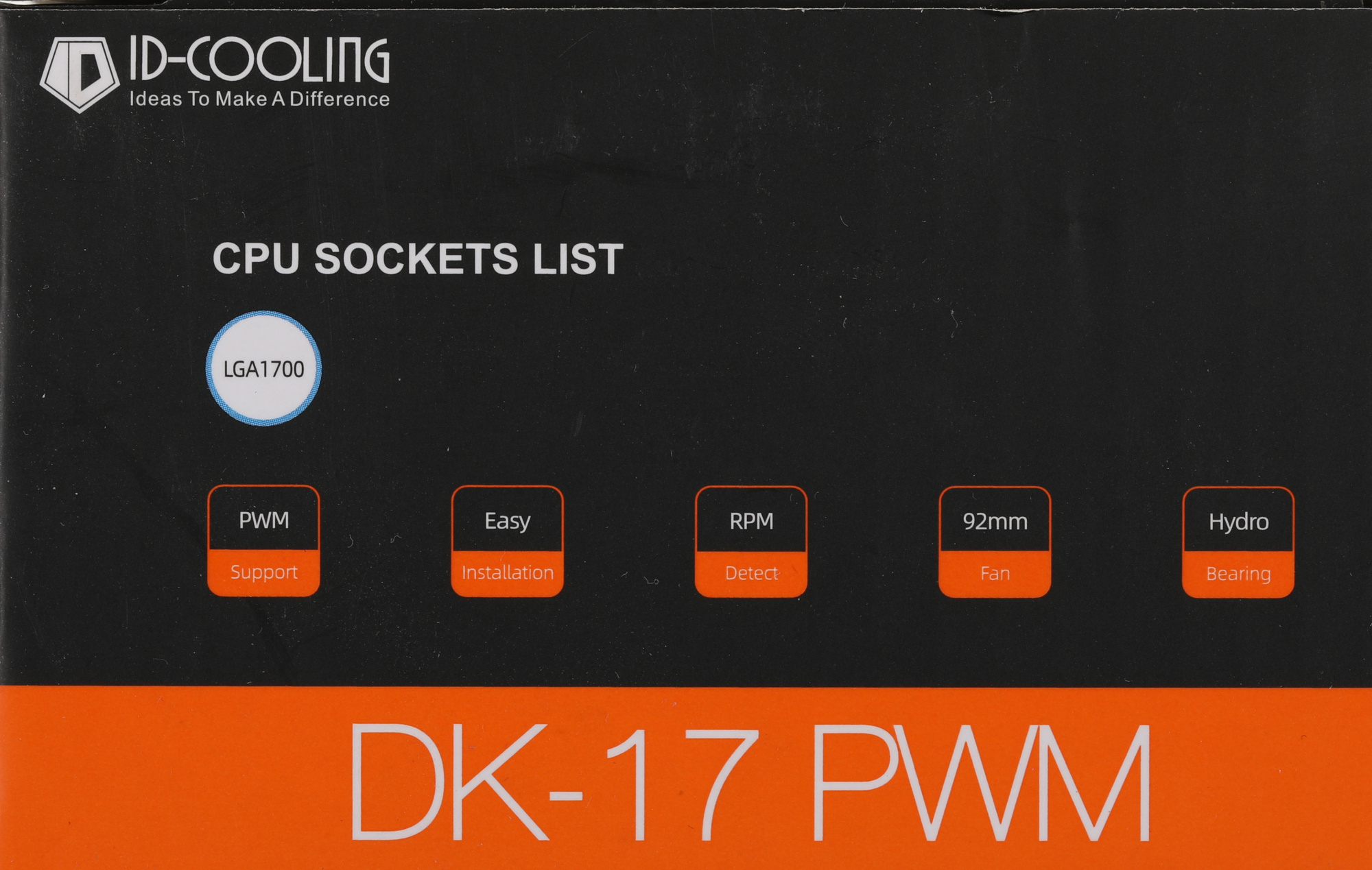 Устройство охлаждения(кулер) ID-Cooling DK-17 PWM Soc-1700/1851 черный 4-pin 14-26dB Al 65W 265gr Re