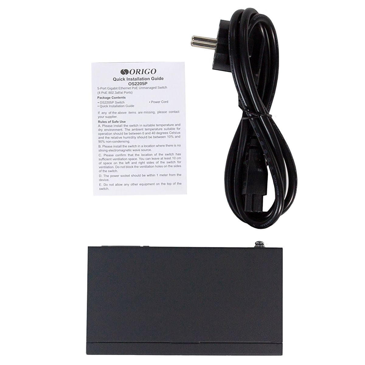 Коммутатор Origo OS2205P/60W OS2205P/60W/A1A (L2) 5x1Гбит/с 4PoE 60W неуправляемый