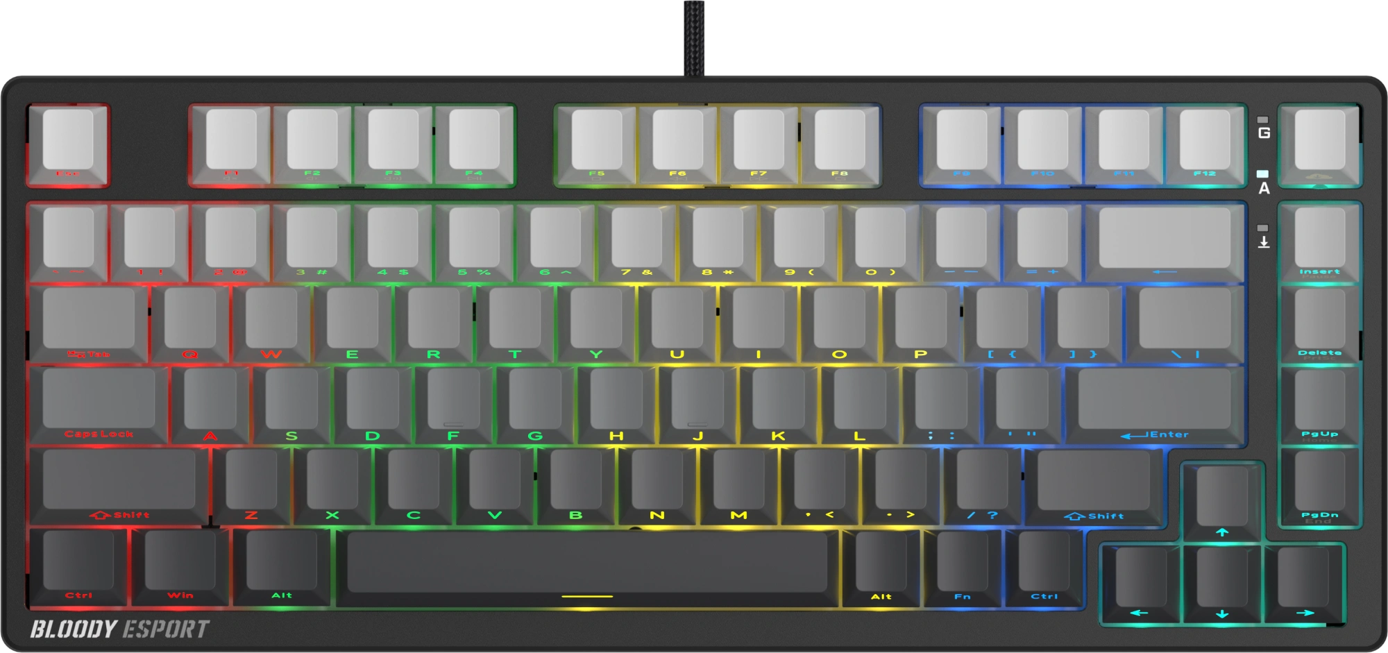 Клавиатура A4Tech MS76 PLUS механическая черный/серый USB Multimedia for gamer LED