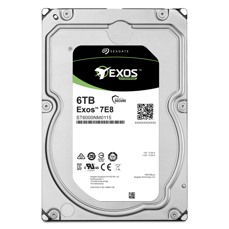 Жесткий диск Seagate Exos 7E8 HDD 3.5" SATA 6Tb, 7200 rpm, 256Mb buffer, ST6000NM0115, 1 year, (anal