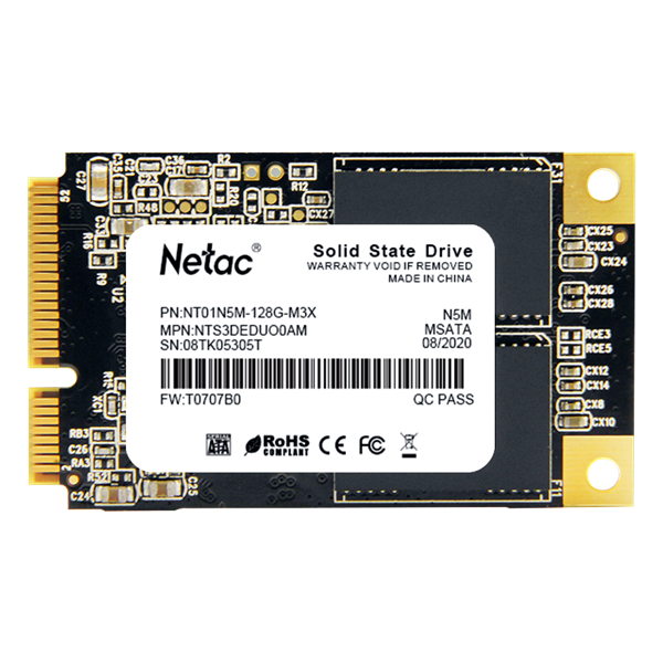 Накопитель SSD Netac SATA-III 128GB NT01N5M-128G-M3X N5M mSATA