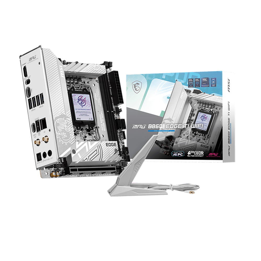 Материнская плата MSI MPG B860I EDGE TI WIFI B860, LGA1851, 2*DDR5, 1*PCIEx16, 2*M.2, 2*TypeC, 1*USB