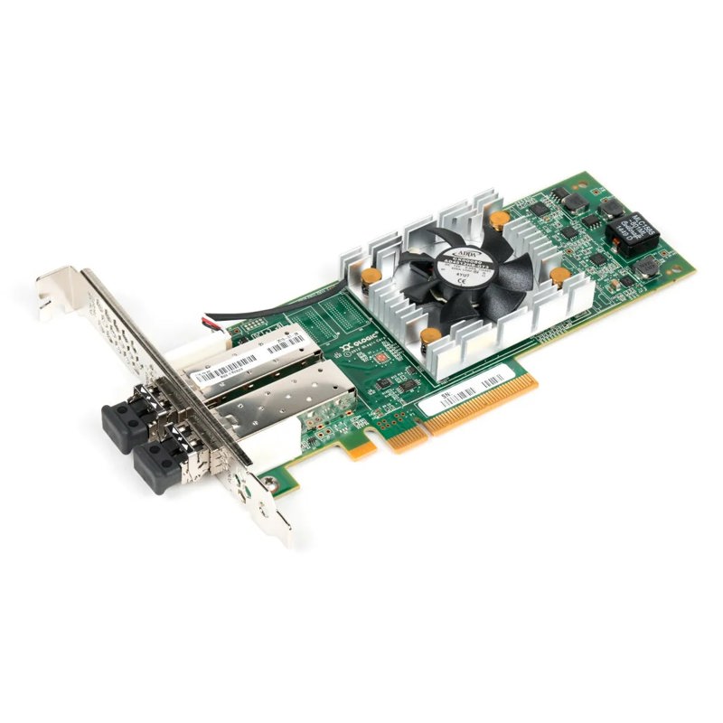 адаптер Qlogic QLE2672 16Gb Dual Port FC HBA, x8 PCIe, SR LC multi-mode optic, LP + FH, transivers i