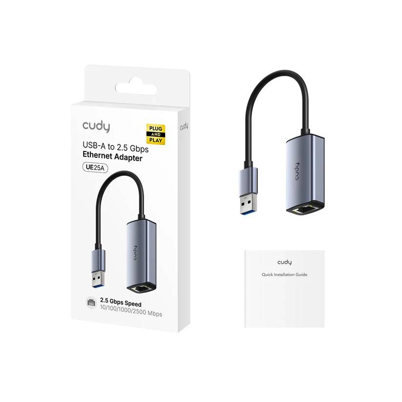 Cudy UE25A Адаптер USB-A с портом Ethernet 2,5 Гбит/с