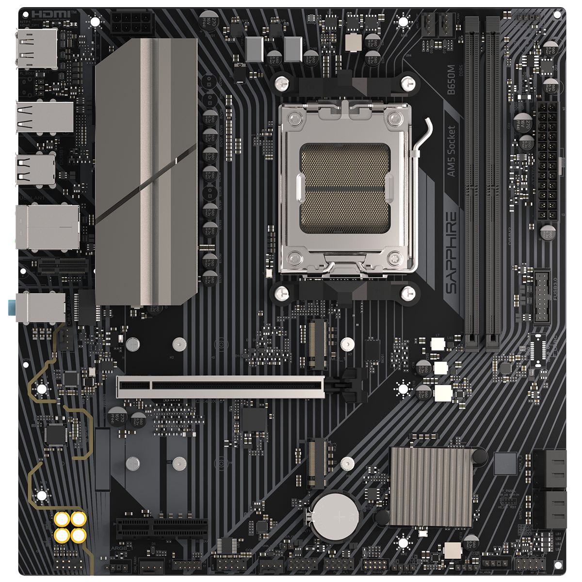 Материнская плата Sapphire B650M-E B650, AM5, 2*DDR5, 1*PCIEx16, 1*PCIEx4, 2*M.2, 4*USB3.2Gen1, 10*U