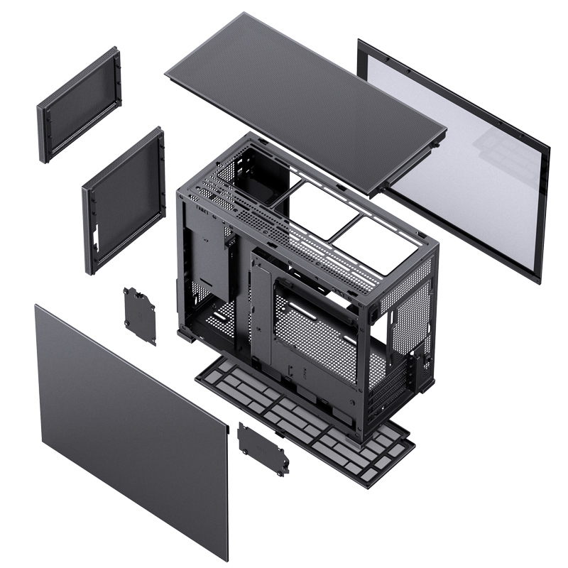 Корпус JONSBO D31 MESH, Mini-Tower, TG, no fan, 1xUSB-A 3.2 + 1xUSB-C 3.2, mATX, mDTX, mITX Black