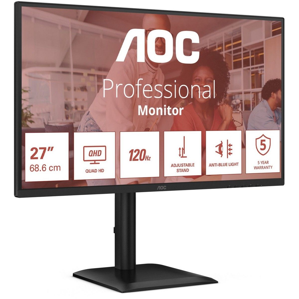 Монитор AOC 27" Q27E4CV черный IPS LED 16:9 HDMI M/M матовая HAS Piv 350cd 178гр/178гр 2560x1440 120