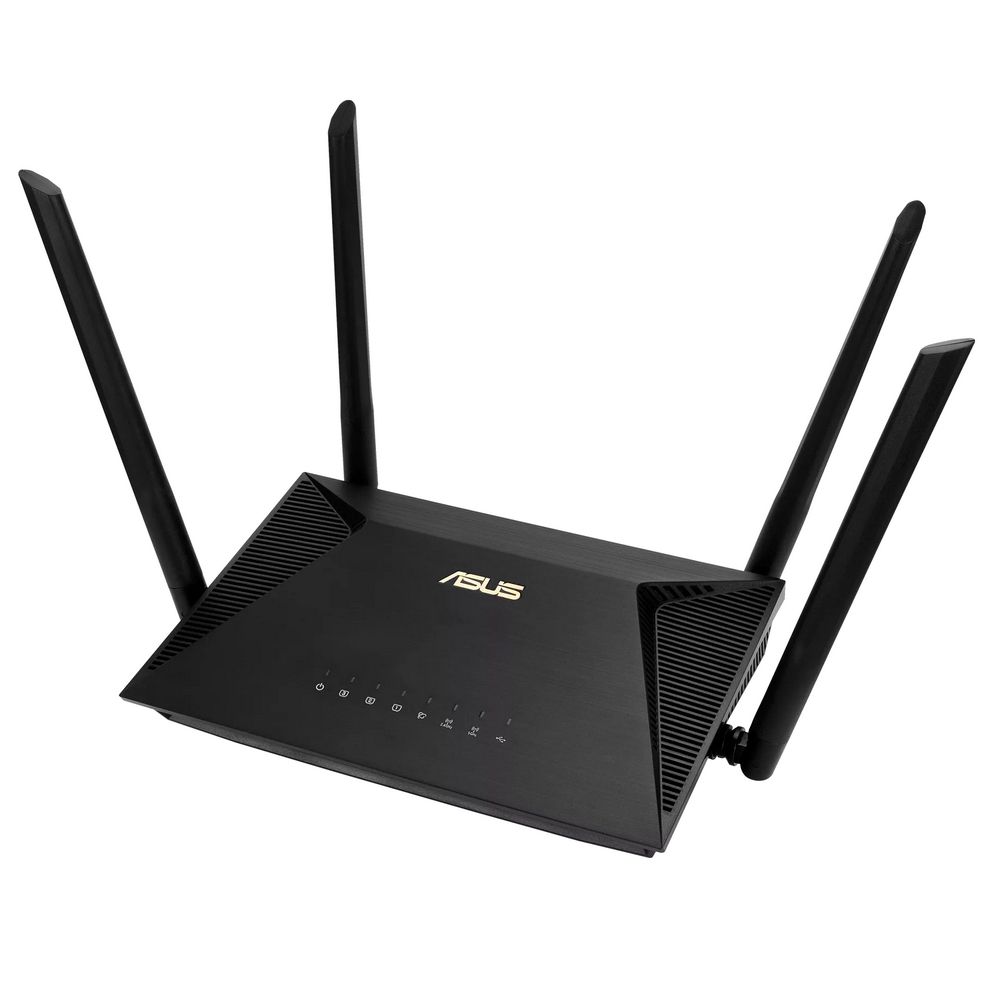Роутер беспроводной Asus RT-AX53U AX1800 10/100/1000BASE-TX/4G ready черный