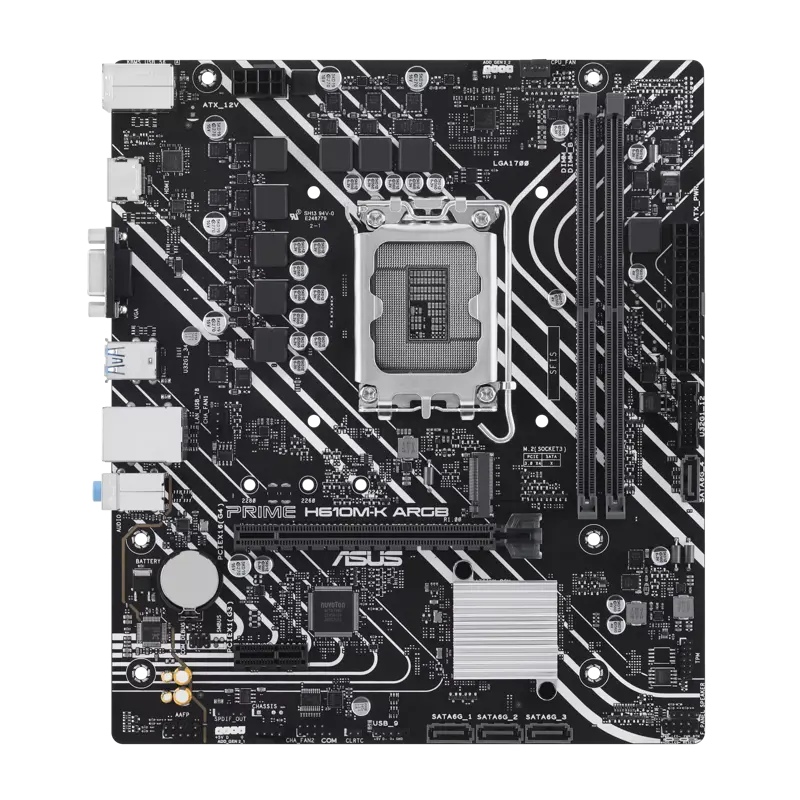 Материнская плата ASUS PRIME H610M-K ARGB, LGA1700, Intel H610, 2xDDR5, 4xSATA, 1xM.2, 1xPCIe 4.0 x1