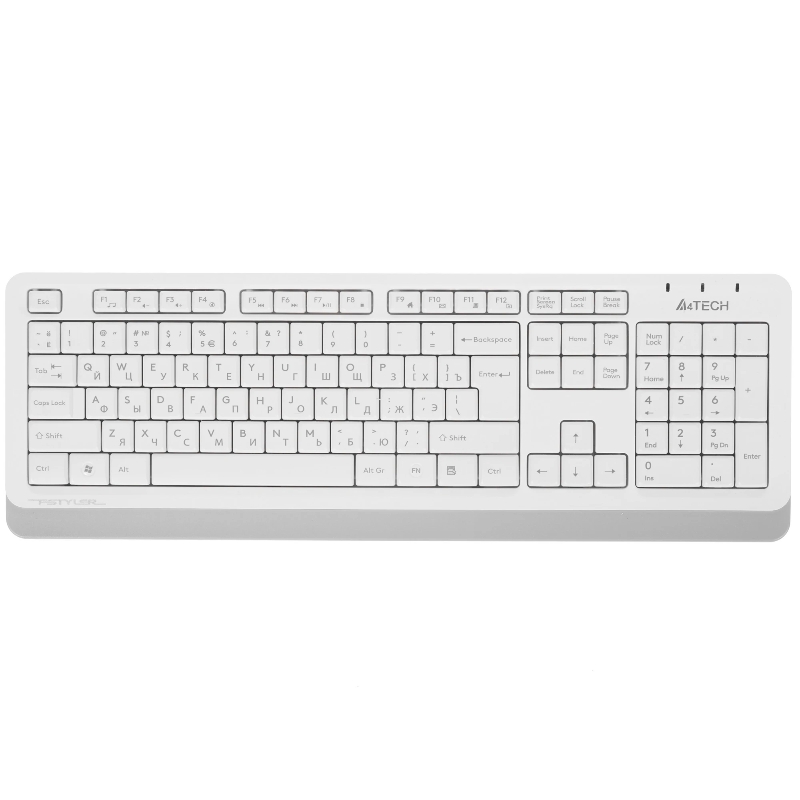 Клавиатура + мышь A4Tech Fstyler FG1010 клав:белый/серый мышь:белый/серый USB беспроводная Multimedi