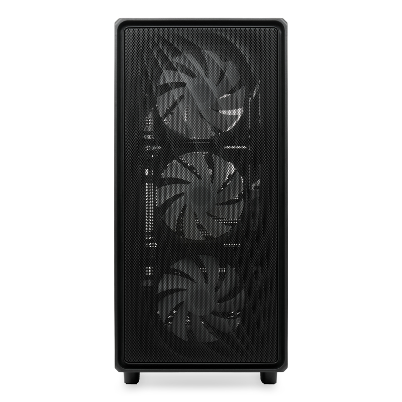 Корпус HSPD M510, Mesh Mid Tower, Black, TG, 0.5 SPCC, 4x120mm ARGB ATX, mATX, mITX 180/280/160mm 1x
