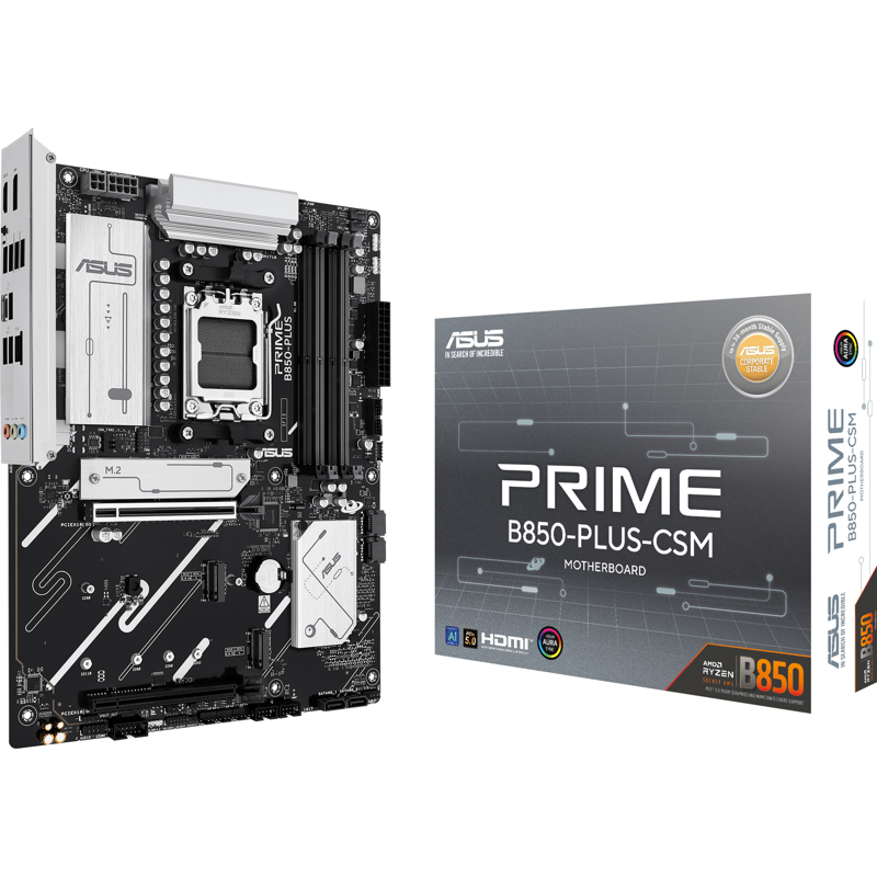 Материнская плата Asus PRIME B850-PLUS-CSM Socket AM5 AMD B850 4xDDR5 ATX AC`97 8ch(7.1) 2.5Gg RAID+