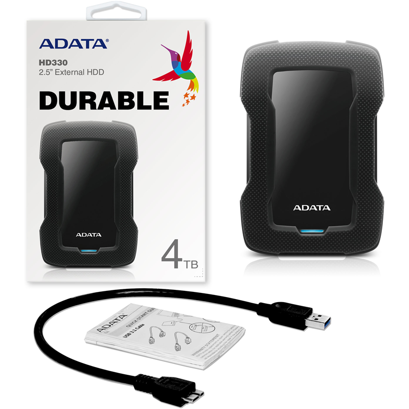 Жесткий диск A-Data USB3.0 4TB AHD330-4TU31-CBK HD330 DashDrive Durable 2.5" черный